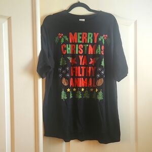 Ugly Christmas T-Shirt - Home Alone Theme - Merry Christmas Ya Filthy Animal
